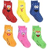 Sesame Street Elmo Boy's Girl's Multi Pack Crew Socks with Grippers (Baby/Toddler)