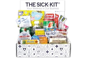 The Sick-Kit - 23 Feel Better Essentials Sick Days - The Original Wellness Box - Get Well Soon Gift Set Baskets Adults - Care Package 25 pc