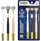 OralGos Escova de Dente 3 Faces Ultra Macia, para Gengivas Sensíveis, 3 Unidades, Adulto, Multi-Cores, Prática para Viagem, I