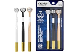 OralGos Escova de Dente 3 Faces Ultra Macia, para Gengivas Sensíveis, 3 Unidades, Adulto, Multi-Cores, Prática para Viagem, Inovadora e Funcional