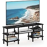 Furinno Turn-N-Tube 3-Tier Multipurpose Wide Shelf TV Stand, Espresso/Black