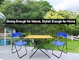 Meta Exam Folding Chair & Table Set - Portable, Collapsible, Blue view 7