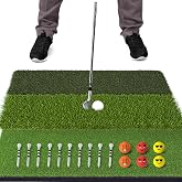 JAYA Weighted 30" x 15" Golf Mat, Foldable Tri-Turf Golf Hitting Mat for Indoor/Outdoor Use, Premium Golf Practice Grass Mat for Hitting and Chipping Training