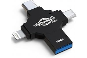 ThePhotoStick® Omni X - 128GB - Secure Photo & Video Backup and Transfer | Digital File Organization | USB & Multiport Connec