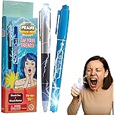 Gagster Electric Shock Pen and Marker Prank Set - Hilarious Gag Gifts for Adults - Fun Office Prank Gadgets - Shocking Stun Pen and Marker - Electric Shock April Fools' Joke Toys - Black/Blue (2-Pack)