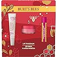 Burt's Bees Christmas Gifts, 3 Lip Care Stocking Stuffers Products, Lip Passion Set - Passionfruit Moisturizing Lip Balm, Overnight Intensive Lip Treatment & Hydrating Lip Oil