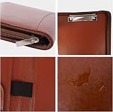 GraduatePro A4 Leather Zipped Portfolio Clipboard with Tablet Organizer Brown view 4