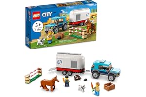 LEGO 60327 City Great Vehicles Horse Transporter Set, with SUV Toy Car, Trailer, Horse Figure and Jump, Gifts for Kids, Boys & Girls 5 Plus Years Old