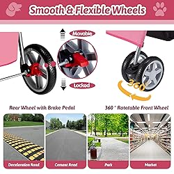 Azaeahom Pet Stroller 4 Wheels Dog Cat Stroller for