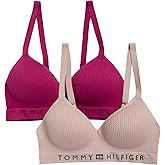 Tommy Hilfiger Womens Seamless Lined Wirefree Ribbed Bra 2-Pack
