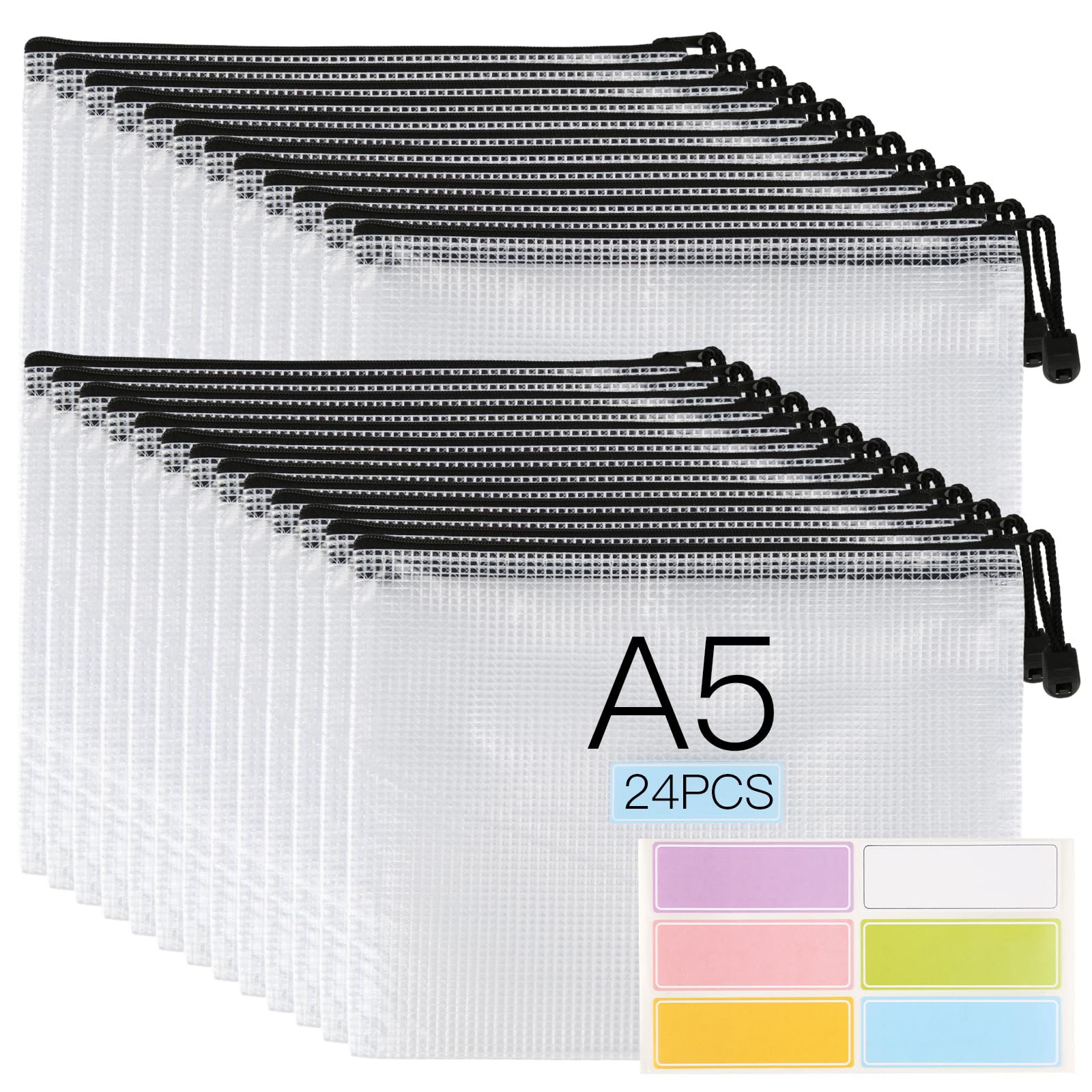 a5 Waterproof wallet Clear Mesh Plastic Wallet Folders for Office Supplies, Documents, Paper, Travel, Cosmetics