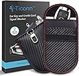 Faraday Bag for Key Fob (2 Pack), TICONN Faraday Cage Protector - Car RFID Signal Blocking, Anti-Theft Pouch, Anti-Hacking Case Blocker (Carbon Fiber Texture)