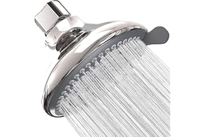 SparkPod High Pressure 3-Function Rain Shower Head - Luxury Modern Look - 3.75" Wide Angle Rainfall Showerhead - No Hassle Tool-less 1-Min Installation (Luxury Polished Chrome)