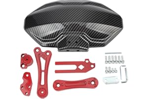 PowerMotor Rear Wheel Mudguard Universal CNC Carbon Fiber Fender Cover Back Mudguard Protector Replacement for Navi NSS350 FORZA350 ADV350 NSS350 Forza350 Motorcycle Mini Pocket Scooter Bike (Red)