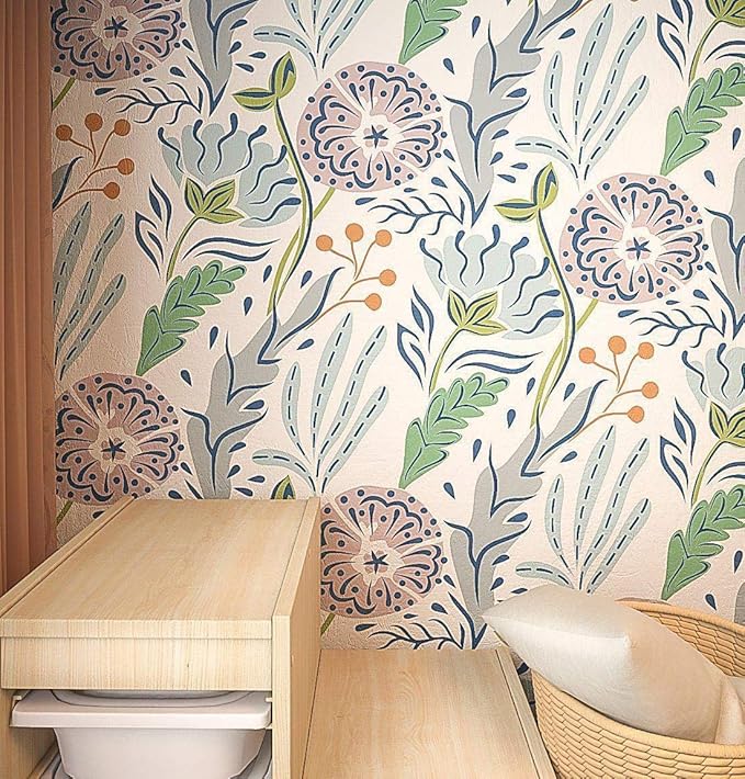 Floral Wall Stencil 2Layer Flower and Herbs Stencil for Walls