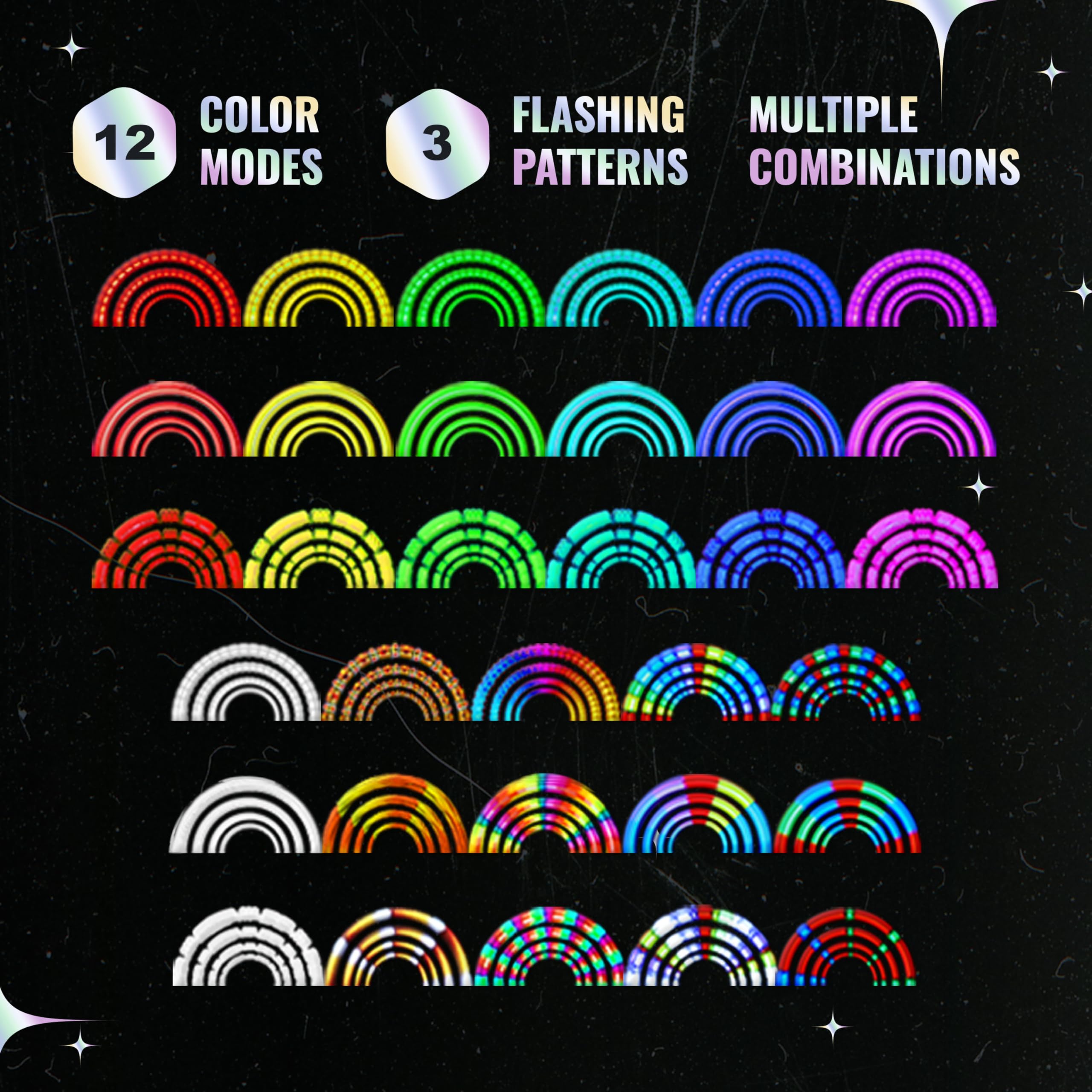 UltraPoi UltraKnob Pro Swivel Handles Set (Pair (2)) - Rechargeable Knob Handles for LED Poi Balls - Over 35 Rainbow Color Modes & Flashing Patterns - Silicone Knob for Poi, Flow Art & Light Spinning