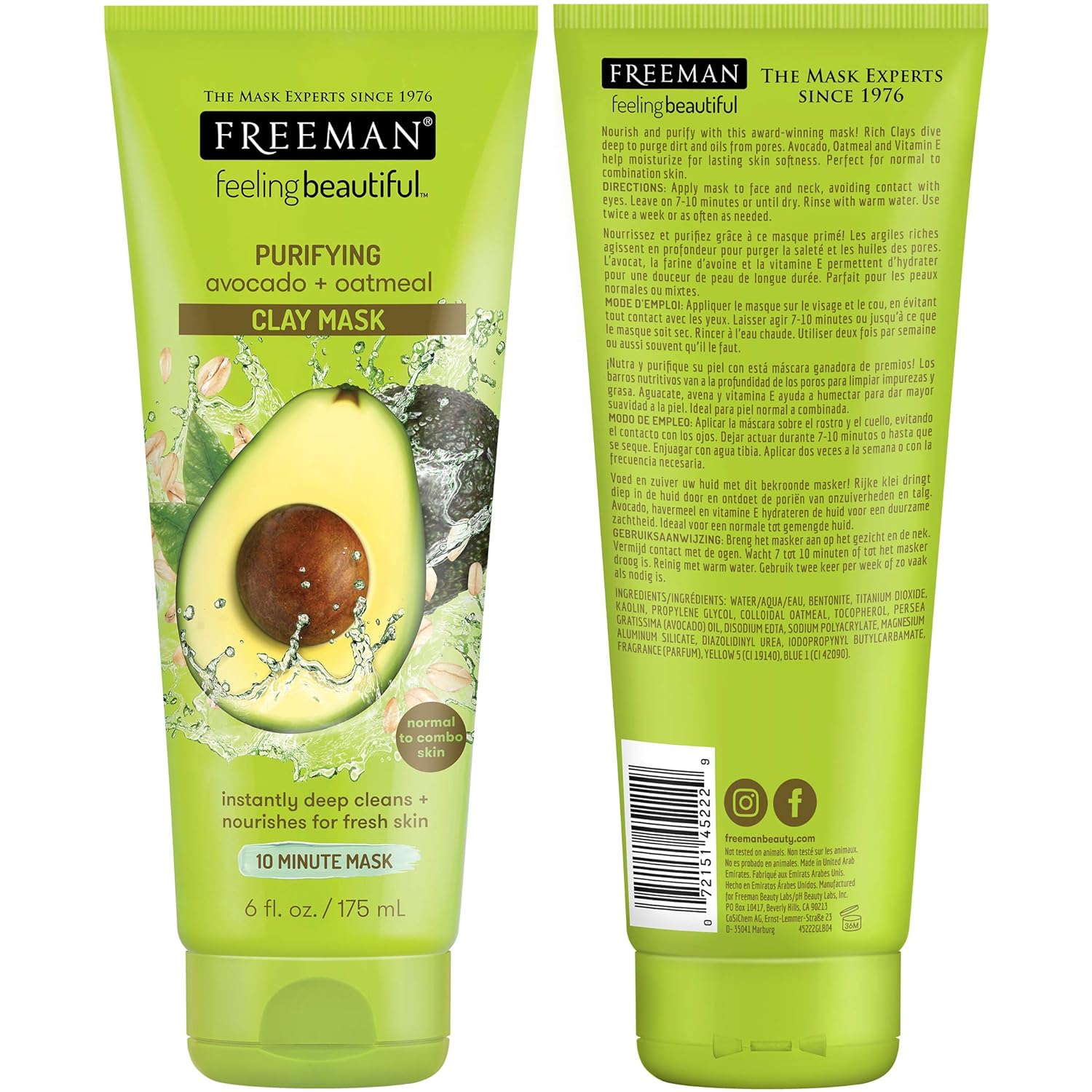 Freeman Beauty Face Masks Skincare Collection - 17 Piece Variety Pack - Peel-Off, Clay, Gel and Sheet Mask, Silicone Brushes, and Peel Pad : Beauty