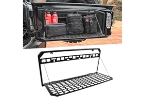 Z8 1 Pack JK Aluminium Alloy Tailgate Tactical Molle Panel,JK & JL Tailgate Table Foldable Rear Cargo Shelf Compatible with J
