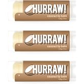 Hurraw! Coconut Lip Balm, 3 Pack: Organic, Certified Vegan, Cruelty and Gluten Free. Non-GMO, 100% Natural Ingredients. Bee, Shea, Soy and Palm Free. Made in USA