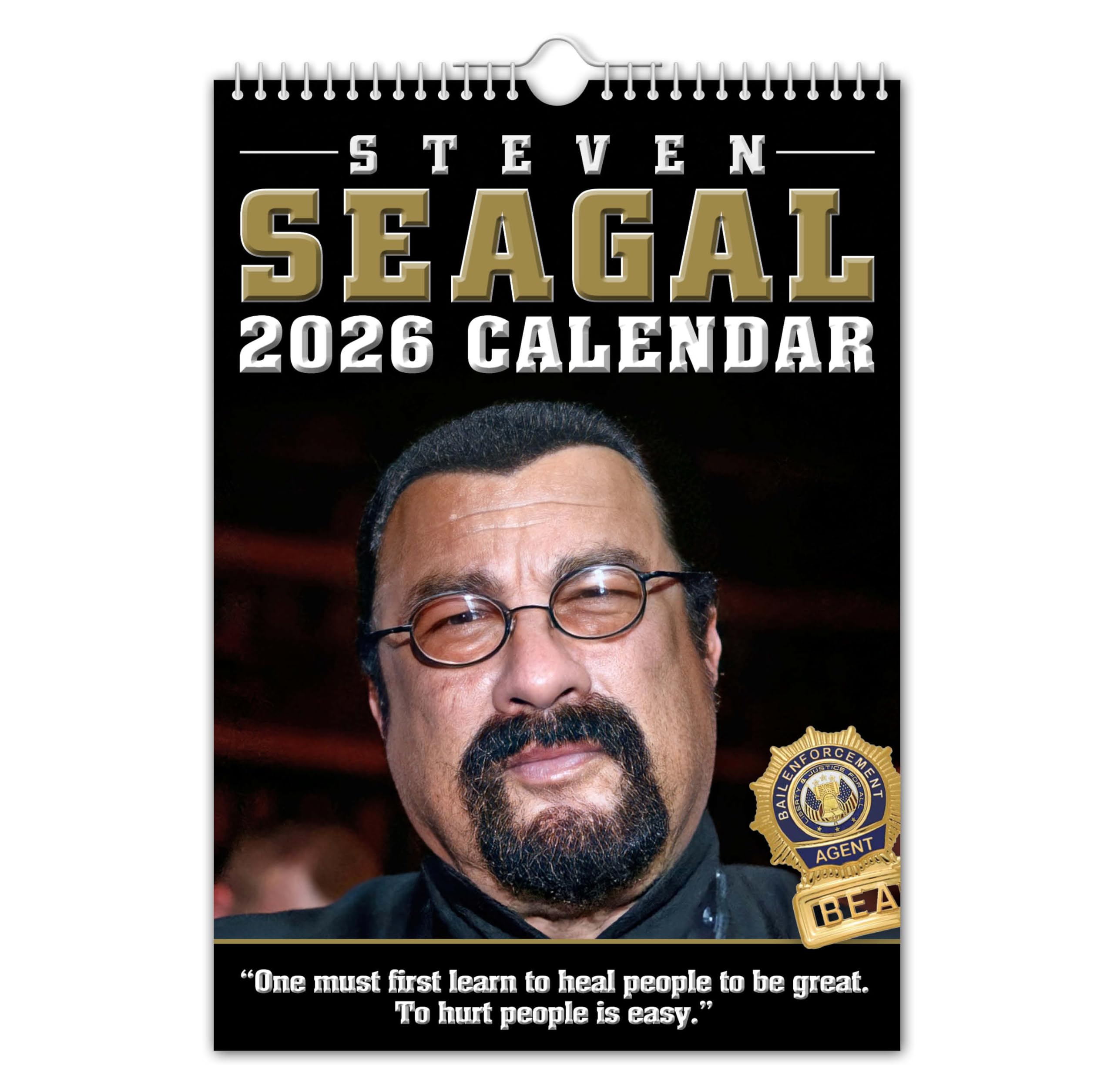 The Calendar King // Steven Seagal - A4 Size 2026 Wall Calendar