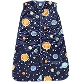 Hudson Baby Unisex Baby Mink with Sherpa Inner Sleeping Bag, Sack, Blanket, Solar System, 18-24 Months