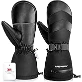 UMEWARM -10°F Winter Ski Mittens for Men & Women Made with 3M C100 Insulation, Double Waterproof Winter Ski Gloves, 2X Warmer Snowboard Mittens with 5-Layer Fabric