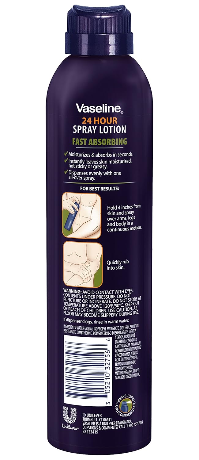 vaseline mens spray lotion