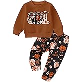 ADIFUN Toddler Girl Clothes Fall Winter Outfits Wild Hair Don't Care Highland Cow Sweatshirt Pants Western Cowgirl Outfit