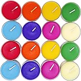 Chakra Colored & Scented Tealight Candles – 16 Soy Wax Candles with Essential Oils, 7 Chakra Colors – 60+ Hours Burn Time for Meditation, Reiki & Home Decor
