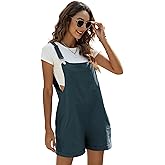 EsheSy Women's Linen Short Overalls Casual Summer Shorts Jumpsuit Rompers with Pockets