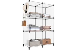 HOMIDEC 6-Cube Storage Organizer, Closet Organizer Storage Shelf Bookcase Bookshelf with Metal Hammer, Storage Cubes Organizer Cabinet for Kids, Closet, Bedroom, Bathroom, (11.8x11.8x11.8 inch)