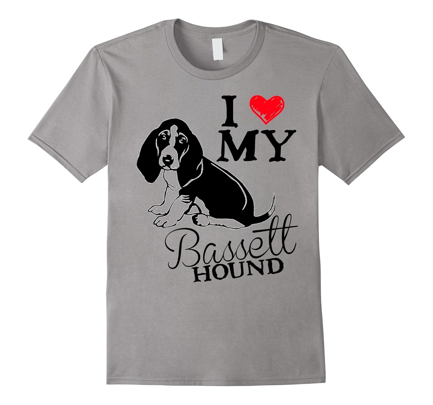 I Love My Bassett Hound T-Shirt Bassett Hound Pet Dog Shirt-ANZ