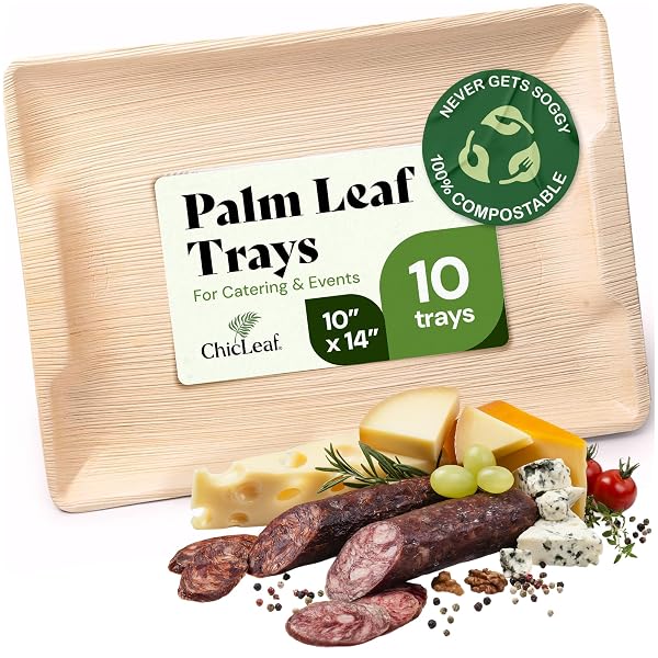 CHIC LEAF 10X14 DISPOSABLE CHARCUTERIE BOARDS, 20 PACK...