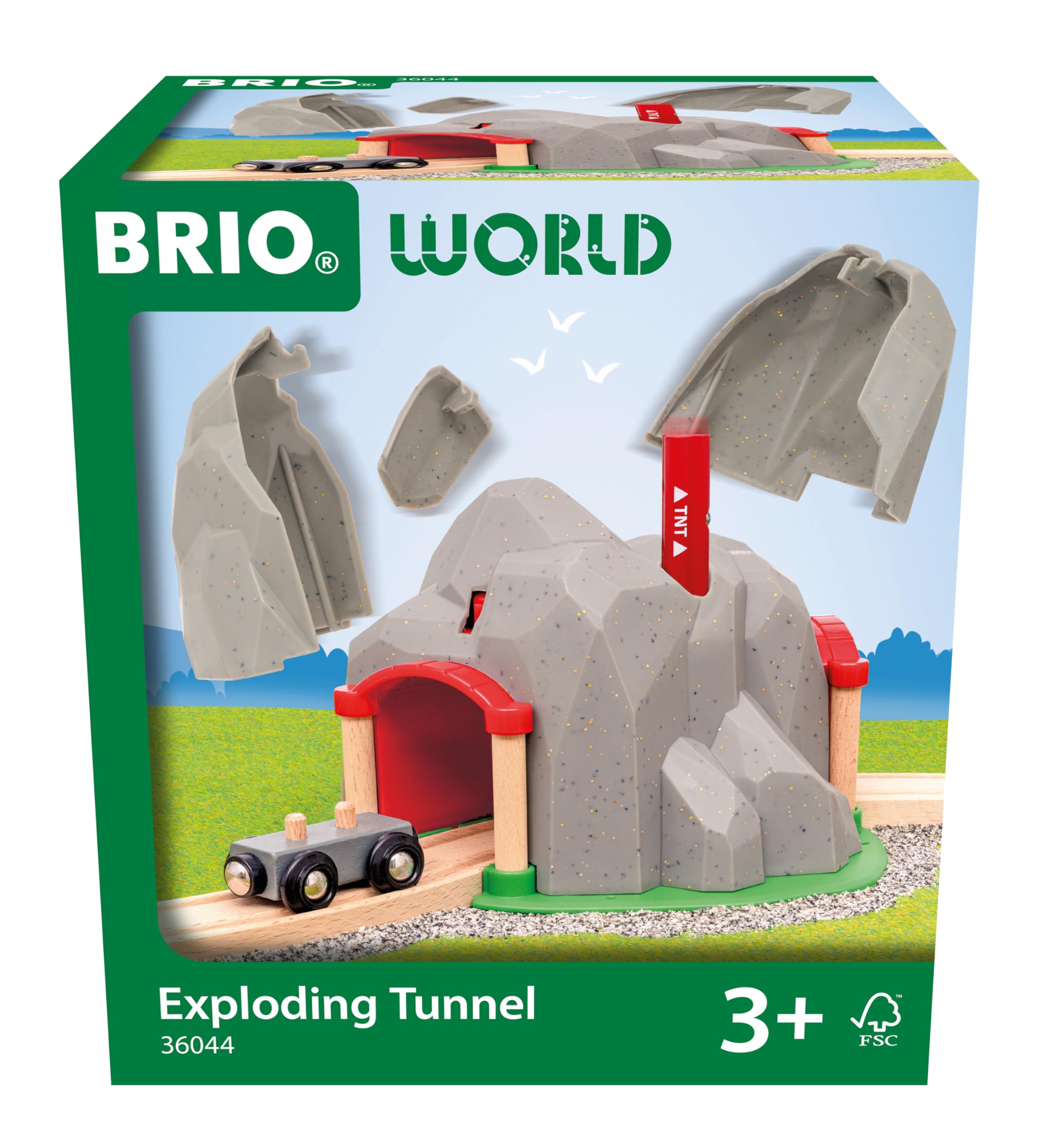 BRIO World Exploding Train Track Tunnel for Kids Age 3 Years Up - Wooden Railway Accessories and Add Ons