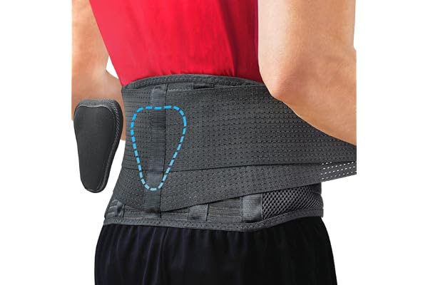 Sparthos Back Support Belt - Immediate Relief from Back Pain, Sciatica, Herniated Disc - Breathable Brace With Lumbar Pad - L