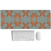 PaJiaNi Sage Green Tiger Decor Mouse Pad,Cheetah Desk Mat,XL Large Leopard Mouse Pad,Preppy Desk Mat for Dorm Home Office Decor,31.5x11.8 Inch