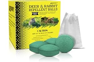 ATINDIREY Deer & Rabbit Repellent Balls- Outdoor Animal Deterrent for Garden, Yard, Trees & Plants | Natural, Long-Lasting, Rain-Resistant Protection | Safe for Pets, Kids, Flowers & Vegetables