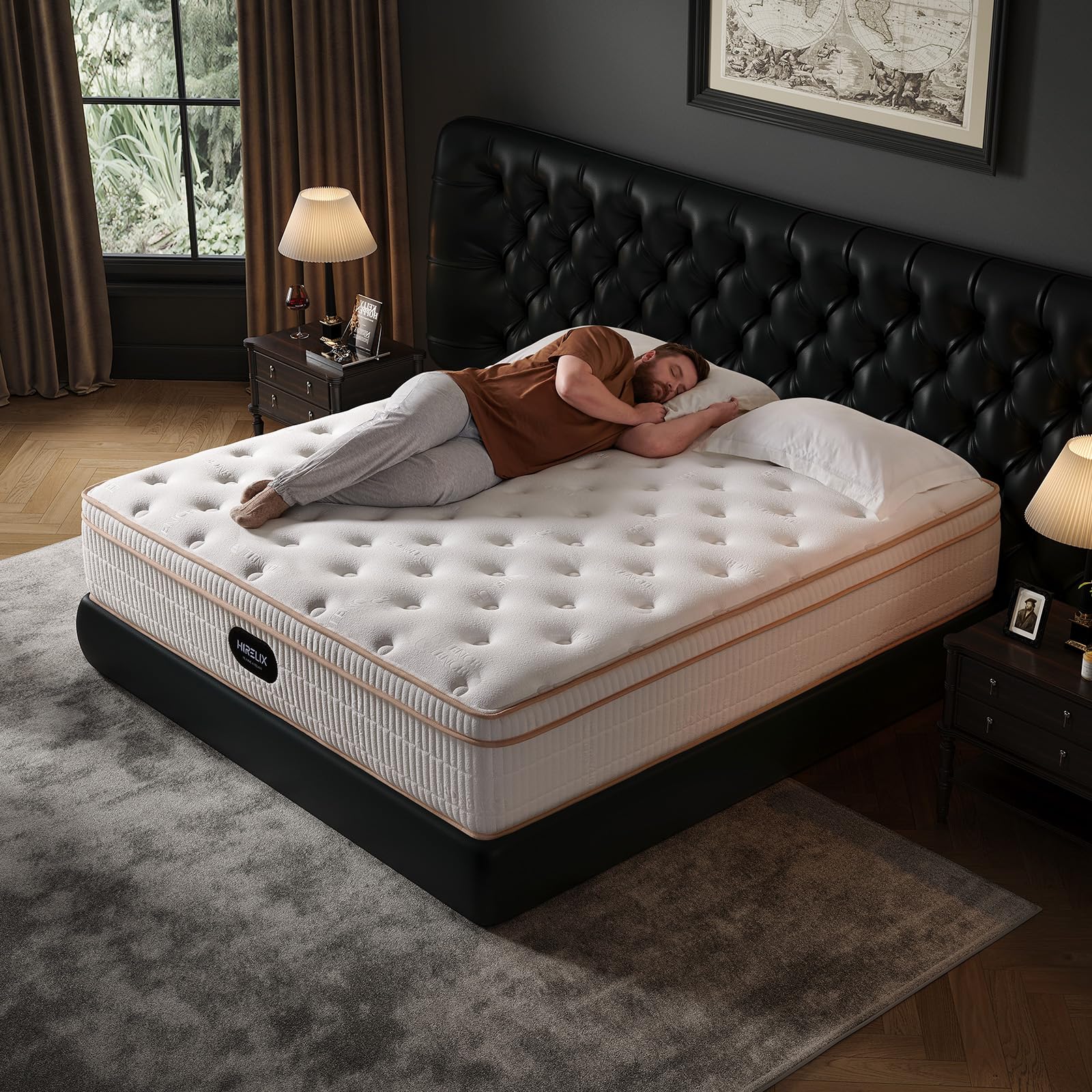 Photo 1 of HIRELIX TWIN Size Mattress 12 Inch, Medium Firm with Memory Foam and Individually Wrapped Pocket Coils, Fiberglass-Free, CertiPUR-US Certified