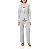 Le Suit Womens Plaid 1 Button Jacket & Straight Pant