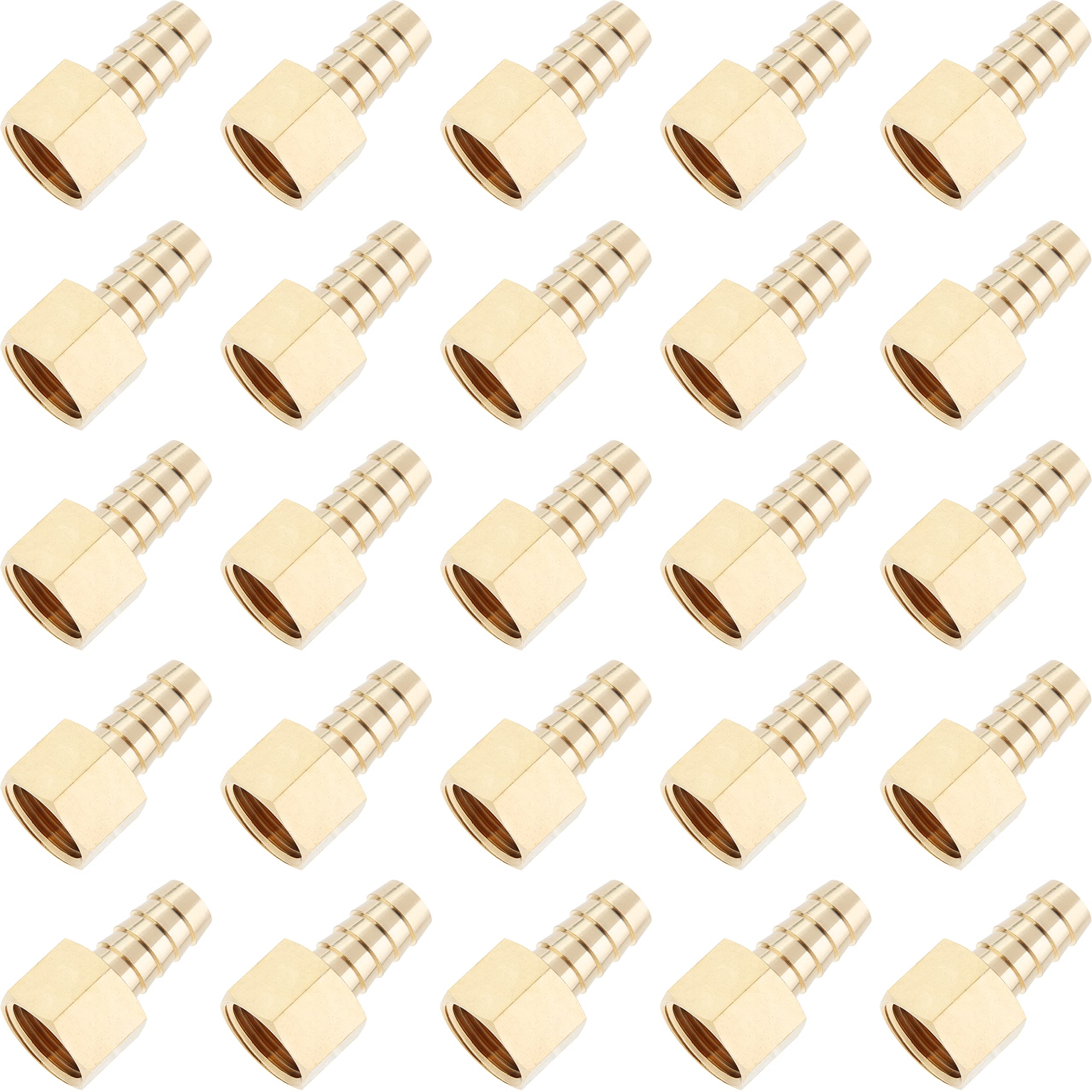 LTWFITTING Brass BSP Fitting Coupler/Adapter 1/2-Inch Female BSPP x 12mm Hose Barb(Pack of 25)