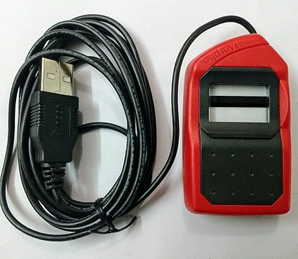Safran Morpho USB 1300E3 Fingerprint Biometrics MSO OTG(All-in-one Version) for Aadhaar eKYC and Sim Activation, 2.5x13(Red and Black)