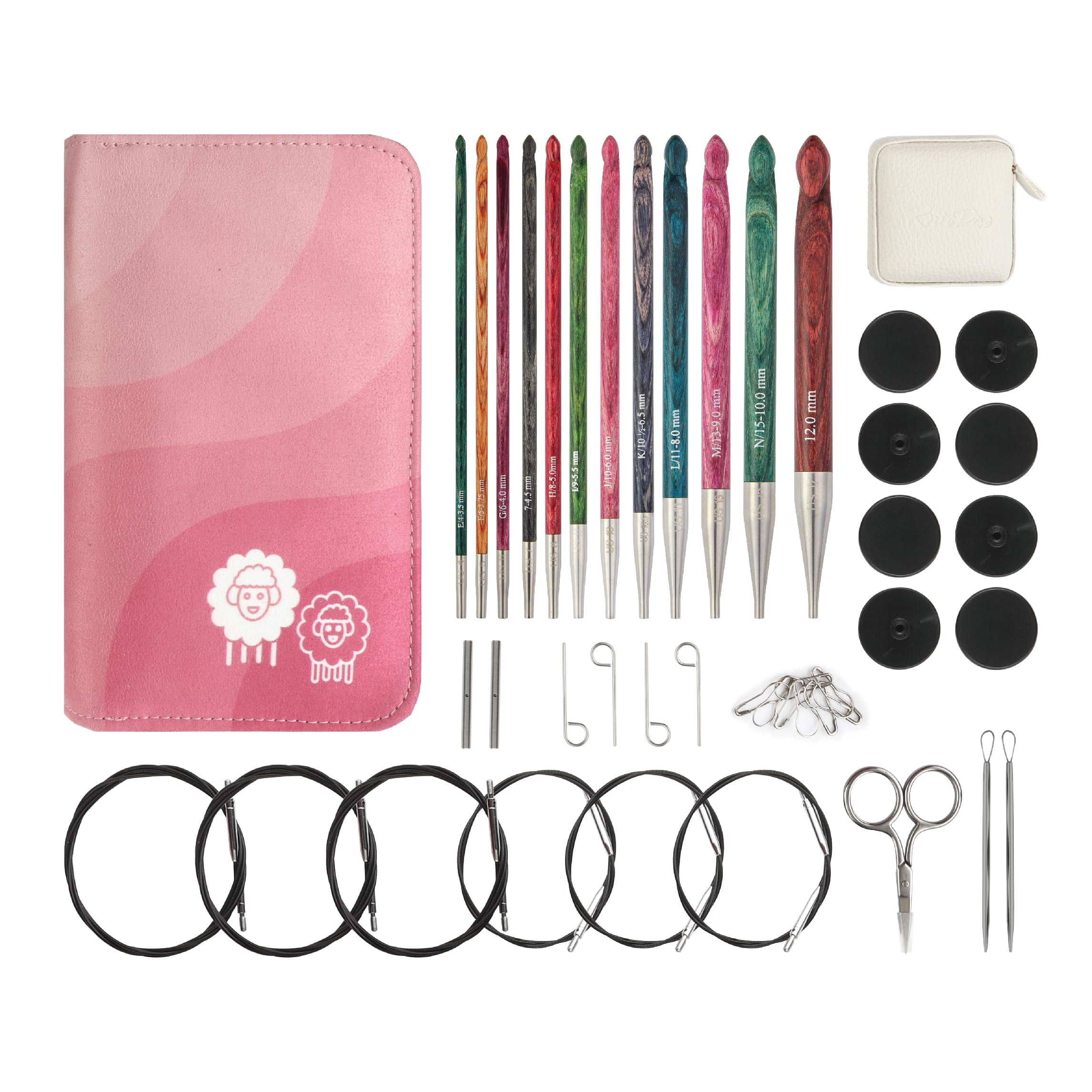 KnitPro Dreamz Grande Afghan/Tunisian Crochet Hook Set | 12 Sizes (3.5mm to 12mm)