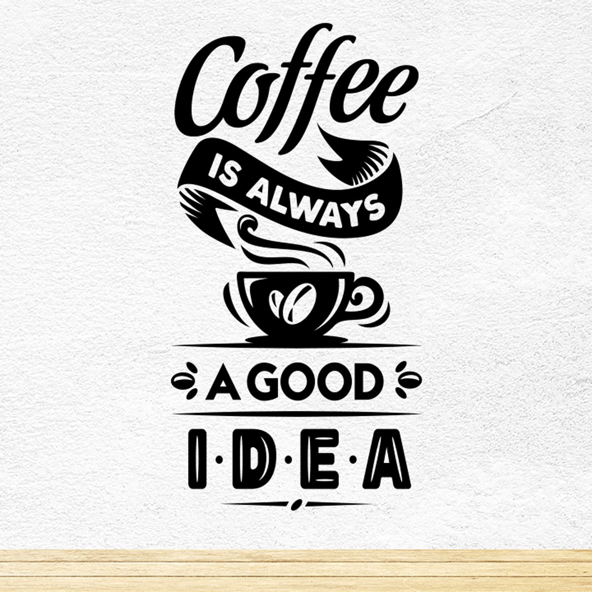 Coffee good idea wall art sticker kitchen decor home living room decoration window vinyl quote poster decal stickers accessory pub dining diy cafe cup walls mural shop quotes stencils transfers decals