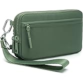 FODOKO Wristlet wallets for women Nylon Quilted Wallet with 4 Zippers,Travel Credit Card,Holder Cell Phone Organizer