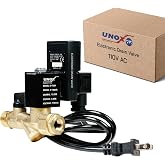 UNOX Electronic Drain Valve for Air Compressor, 1/2" NPT to 1/4" NPT 110/120V AC Automatic Timed Tank Drain Valve with 6 feet US Plug Cable - Max 235 PSI Solenoid Valve Assembled