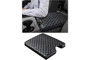 Sinvanho Center Console Cover for Ford F150 F250 F350 F450 F550 2015-2025 with 40/20/40 Jump Seat, PU Leather Middle Console Cover Armrest Seat Box Lid Protective Cover
