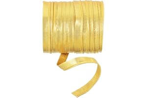 YELARXI Maxi Piping Bias Tape, 5 Yards Piping Trim with Cord Satin Binding Lip Cord Trim Fit for Sewing Garment Webbing Trimming Crafts Decorating - (Gold)