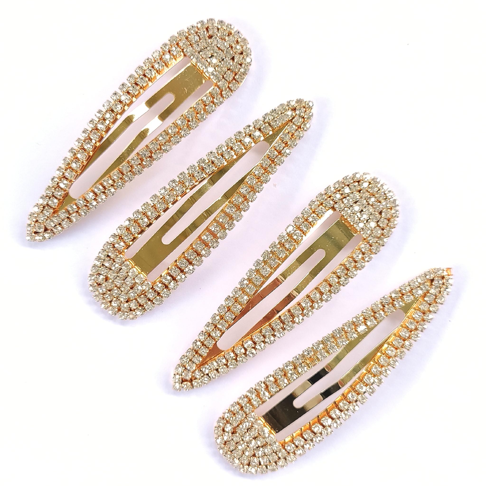 FANGHUIER Women's Large Sparkly Hair Clips - Silver & Golden, Small (6cm), Fine Hair