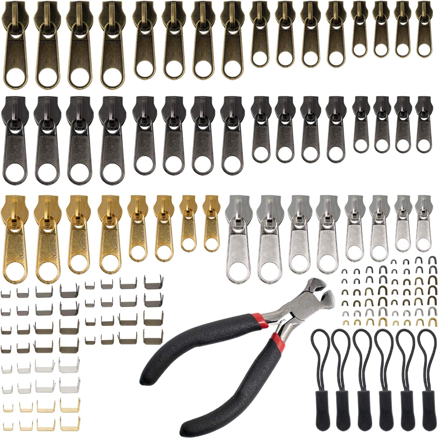 Zipper Repair Kit with Replacement Zippers [197pcs] Zipper