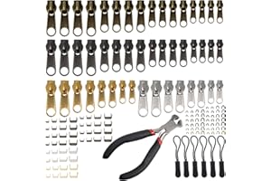 KRAFTEX Zipper Repair Kit [197pcs]: Kit Incl Zippers Slider, Zipper Pull Replacement & Zipper Stop. Great Zipper fix for Jacket Zipper Replacement Slider.